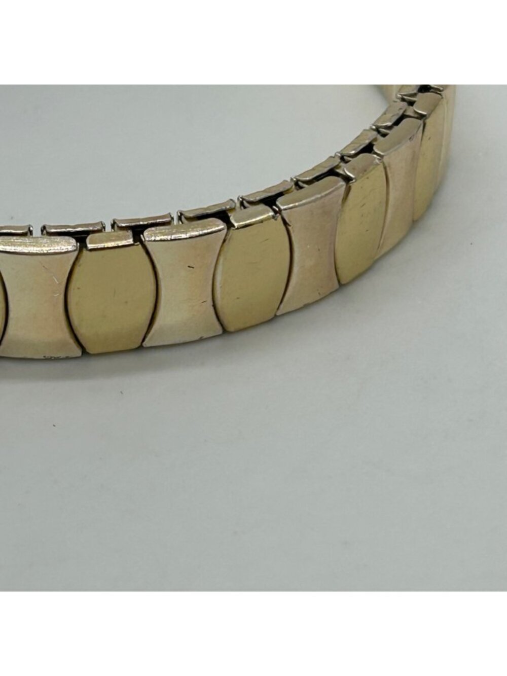 Vintage Gold Tone and Silver Tone Stretch Expansion Bracelet Mid Century Classic - Picture 9 of 14